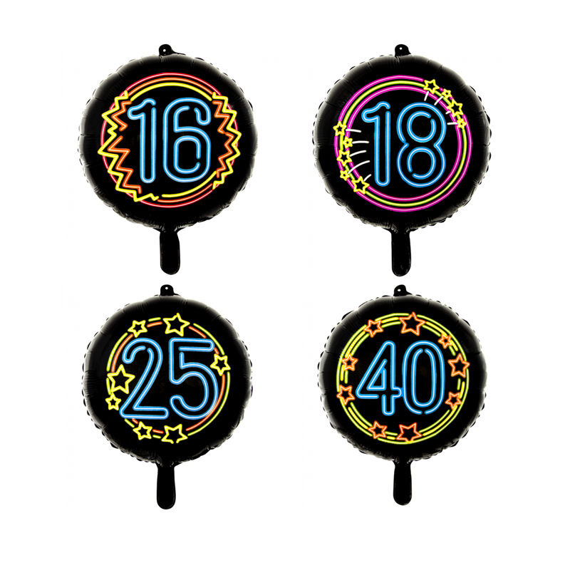 Svart Neon – Årsballong 18”
