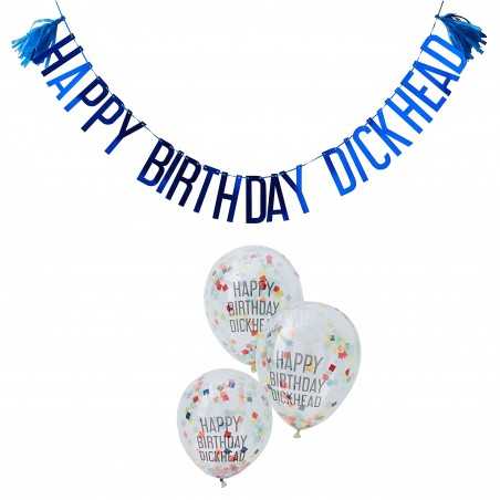 ”Happy Birthday Dickhead”, dekorationsset - 1138