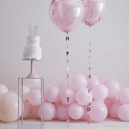 ”Happy Birthday” – ballongsvans i roséguld - 1154