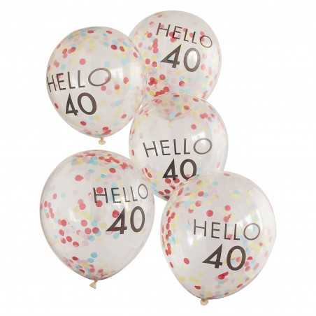 Konfettiballonger – ”Hello 40” - 1201