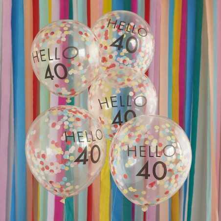 Konfettiballonger – ”Hello 40” - 1202