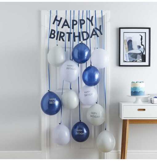 Navy & Blue Happy Birthday Balloon Door Kit